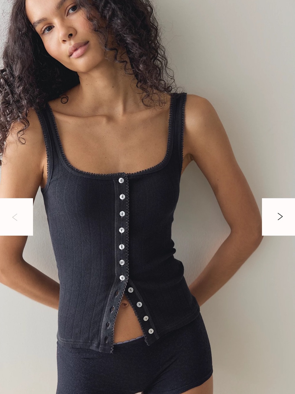 Intimately by Free People End Game Pointelle Tank in Black